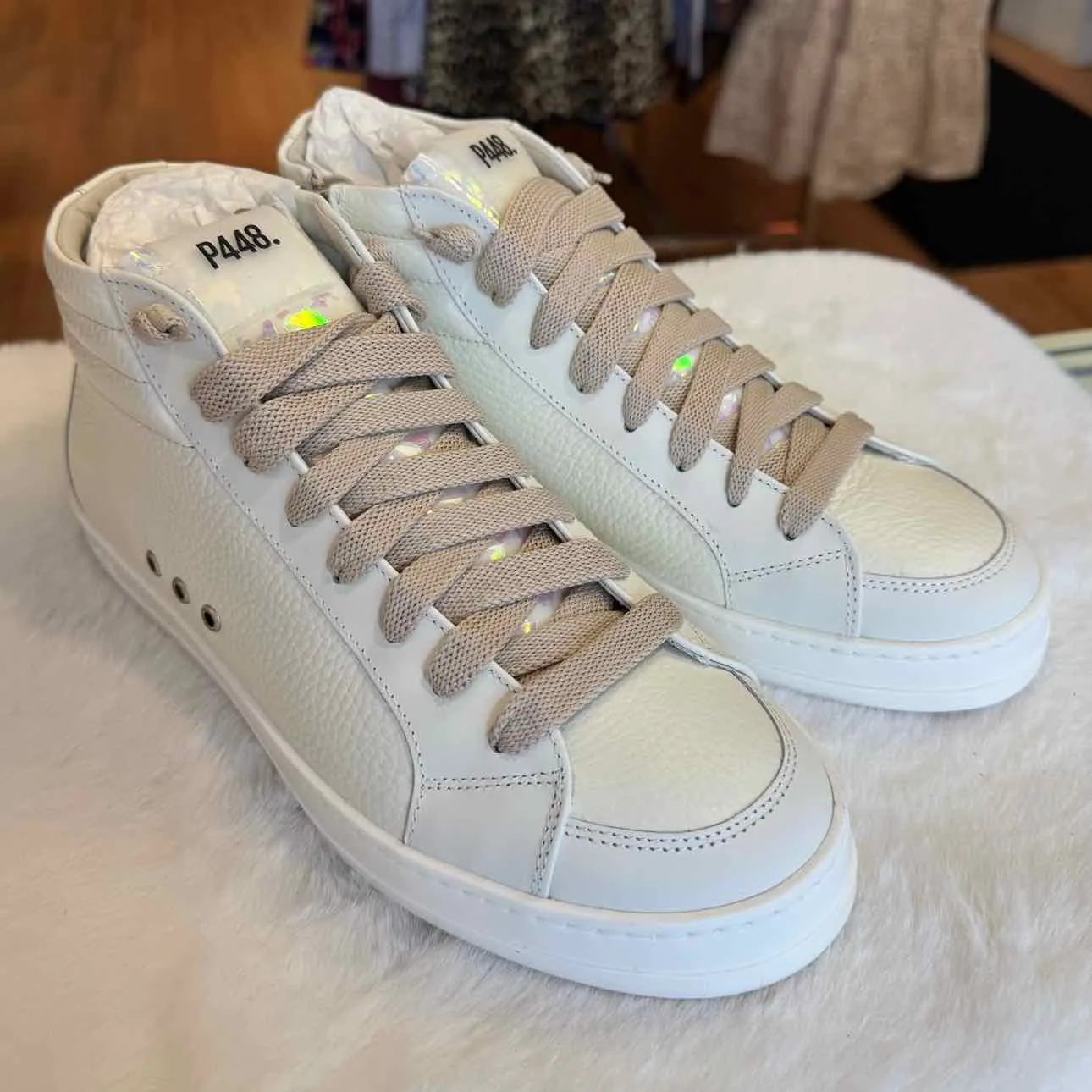 P448 Size 38 White Footwear- New in Box Sneaker Shoes- Ladies