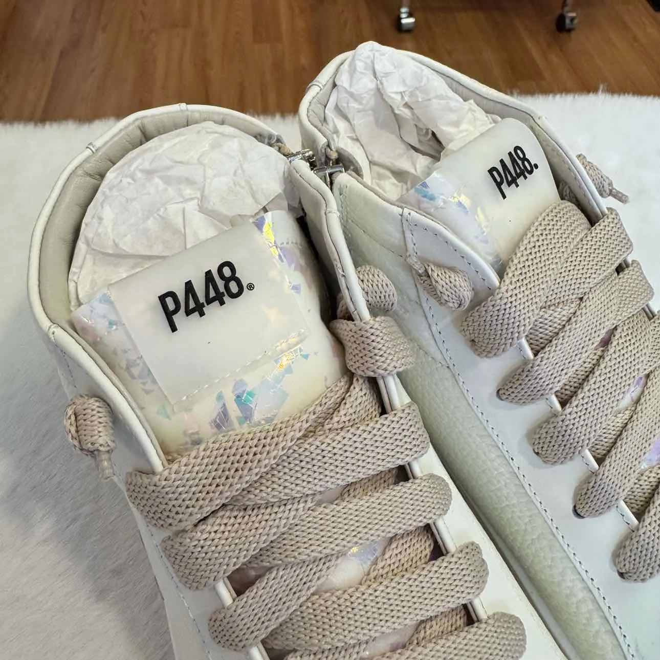 P448 Size 38 White Footwear- New in Box Sneaker Shoes- Ladies