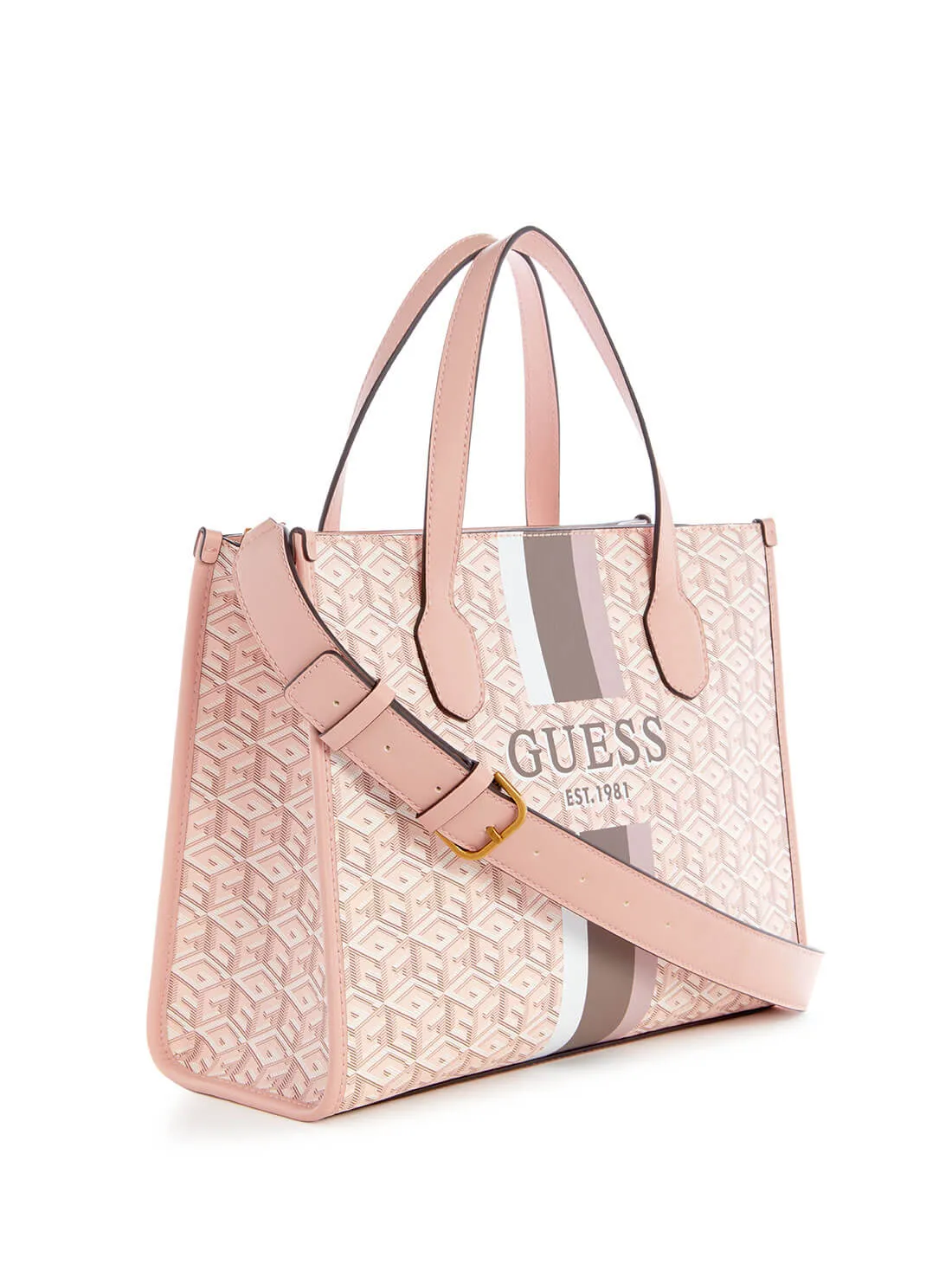Pale Pink Silvana Small Tote Bag Guess