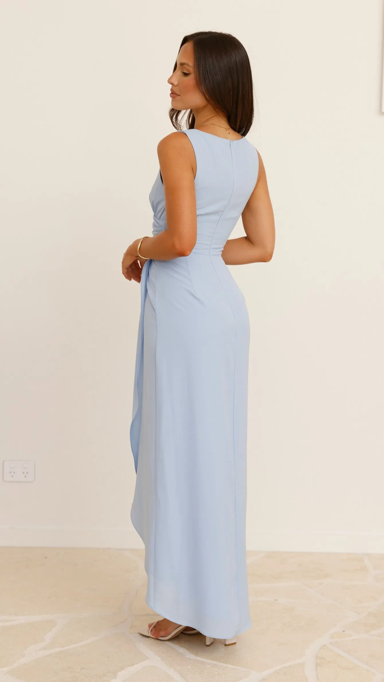 Pamela V Neck Maxi Dress - Blue Billy J