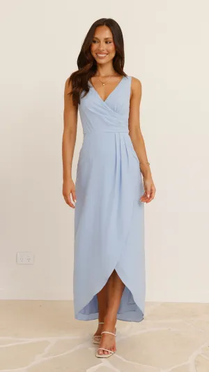 Pamela V Neck Maxi Dress - Blue Billy J