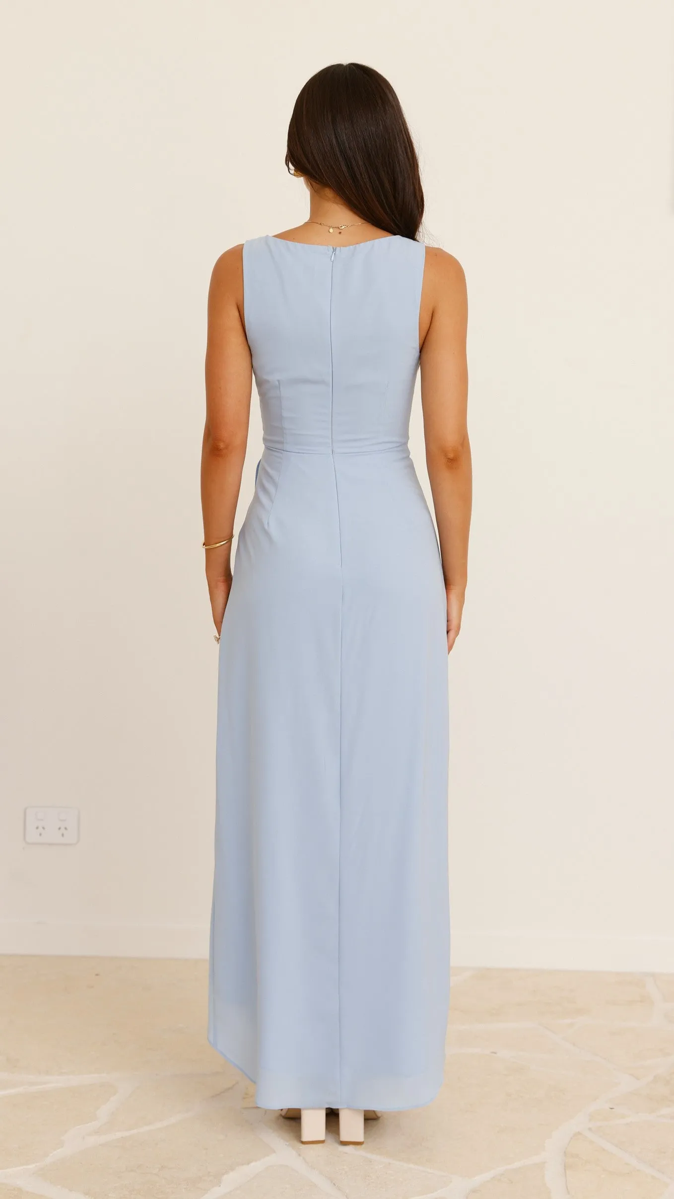 Pamela V Neck Maxi Dress - Blue Billy J