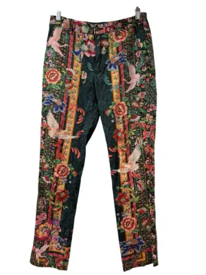 Pete & Greta Size 4 Green Print Pre-Owned Pants- Ladies