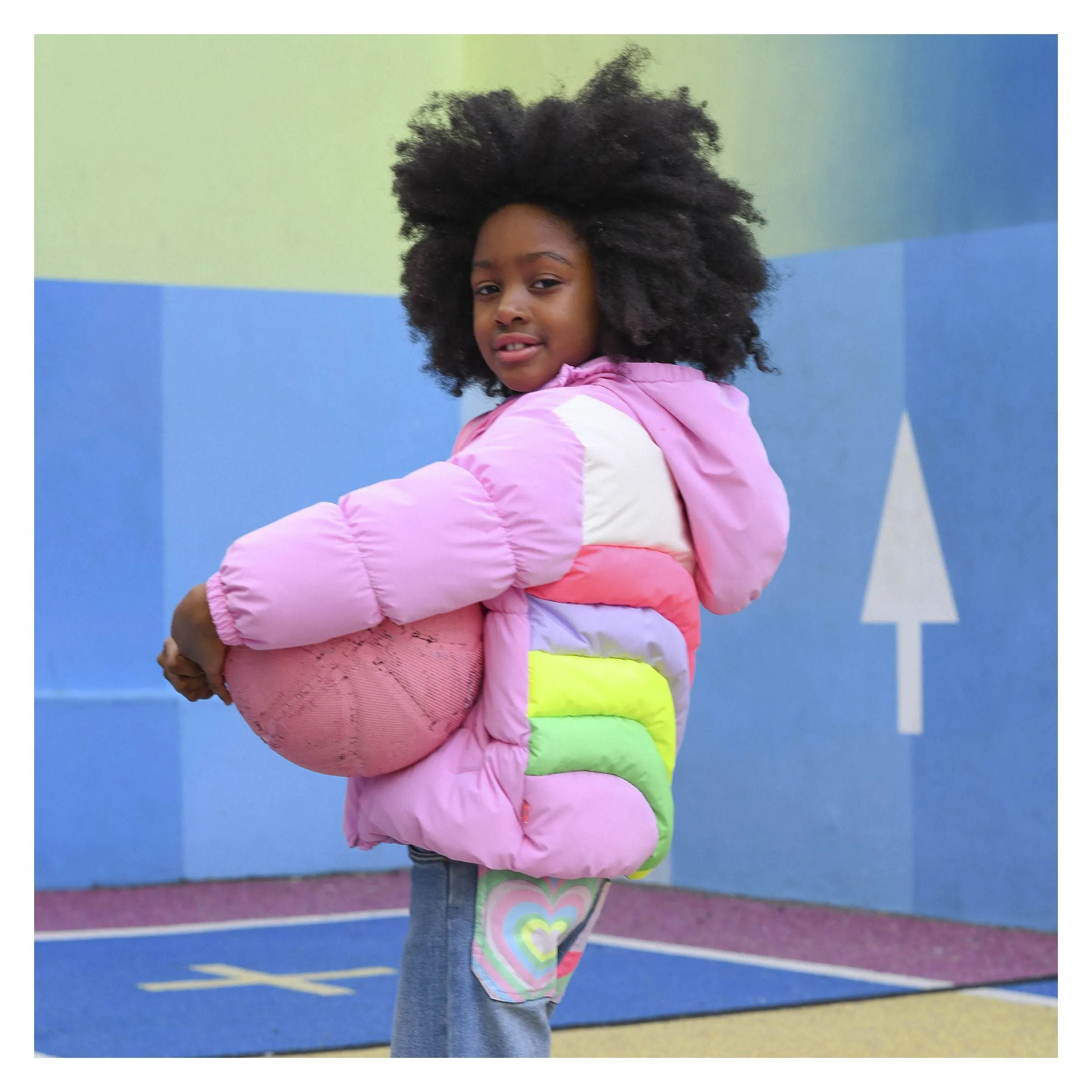 Pink Rainbow Parka Jacket