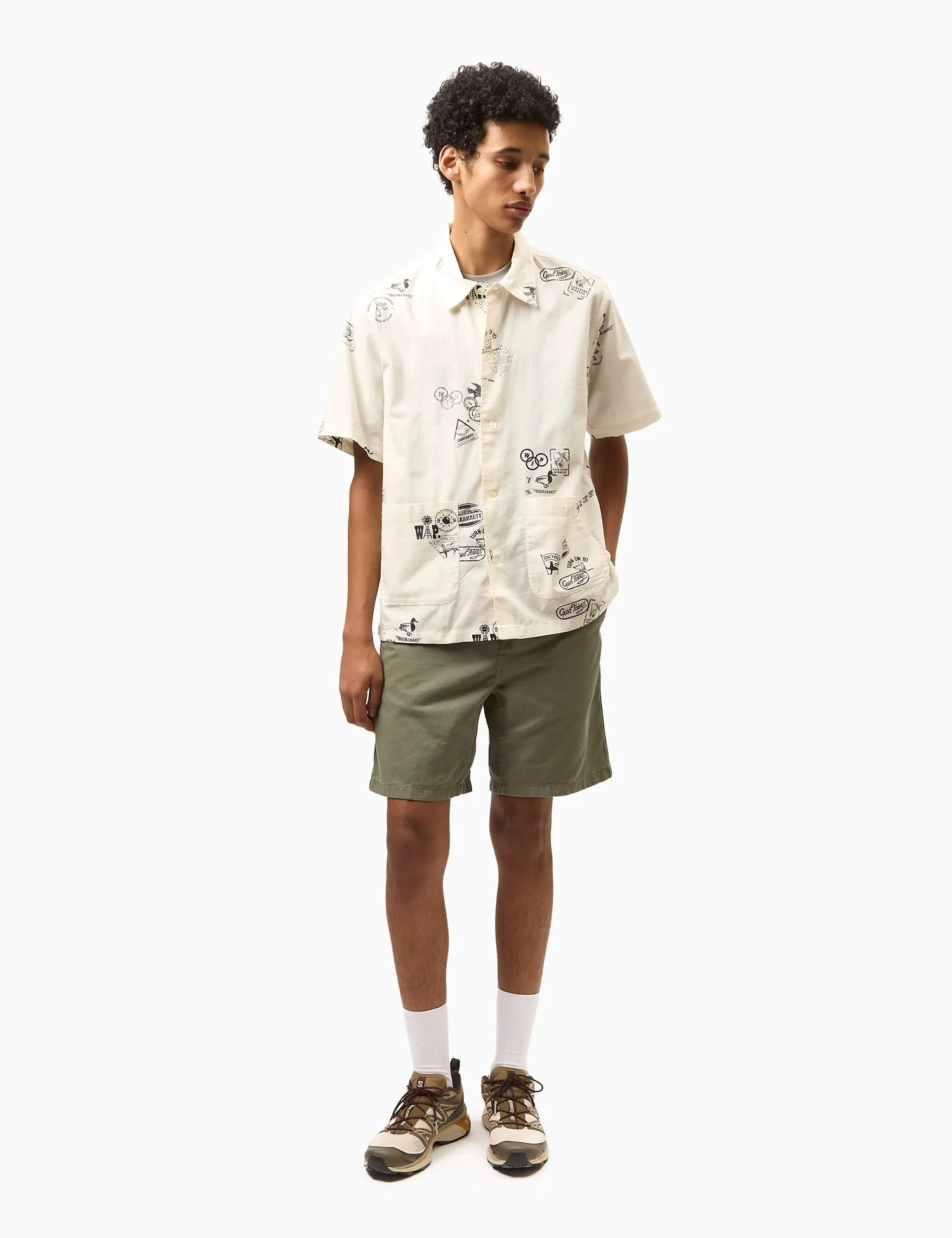 Premium Quality Carhartt WIP Stamp Print Shirt Sleeve Shirt - Wax  Ends Soon!