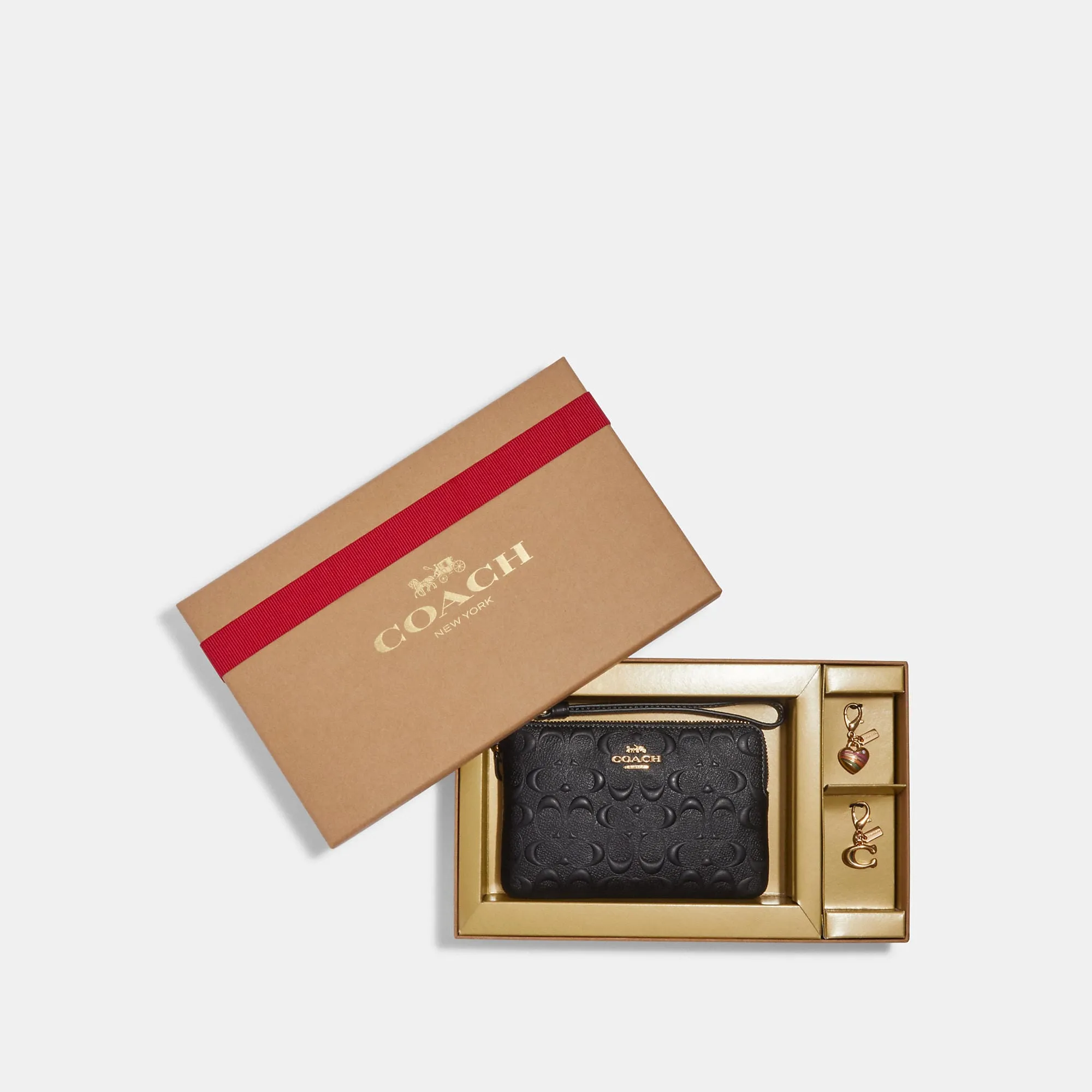 Reformation Coach Outlet Boxed Corner Zip Wristlet In Signature Leather