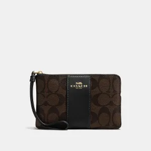 Reformation Coach Outlet Corner Zip Wristlet In Signature Canvas
