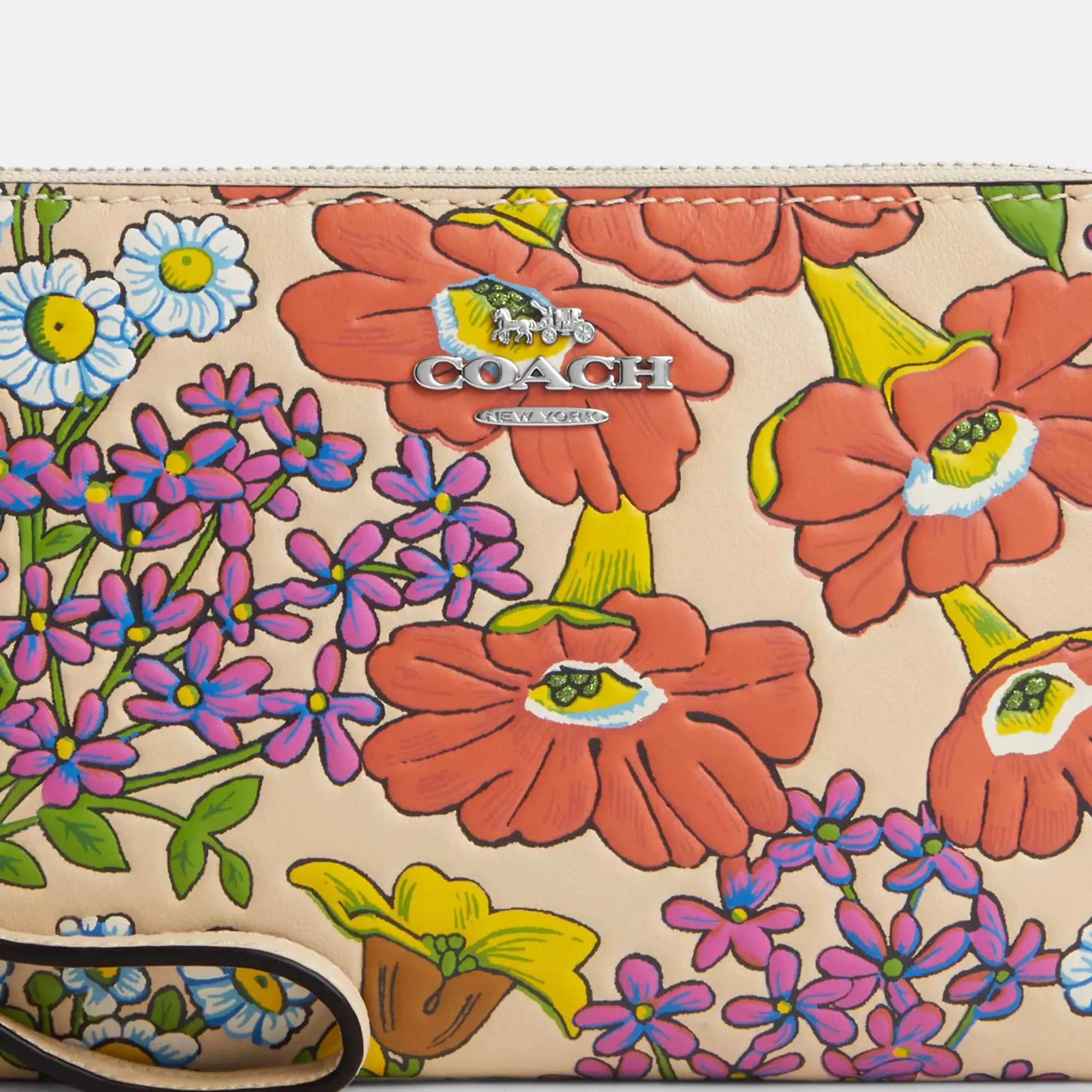 Reformation Coach Outlet Corner Zip Wristlet With Floral Print