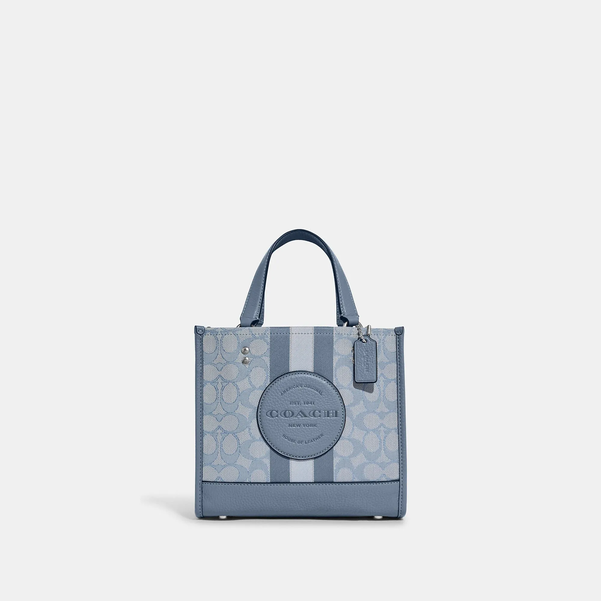 Reformation Coach Outlet Dempsey Tote 22 In Signature Jacquard With Stripe And Coach Patch