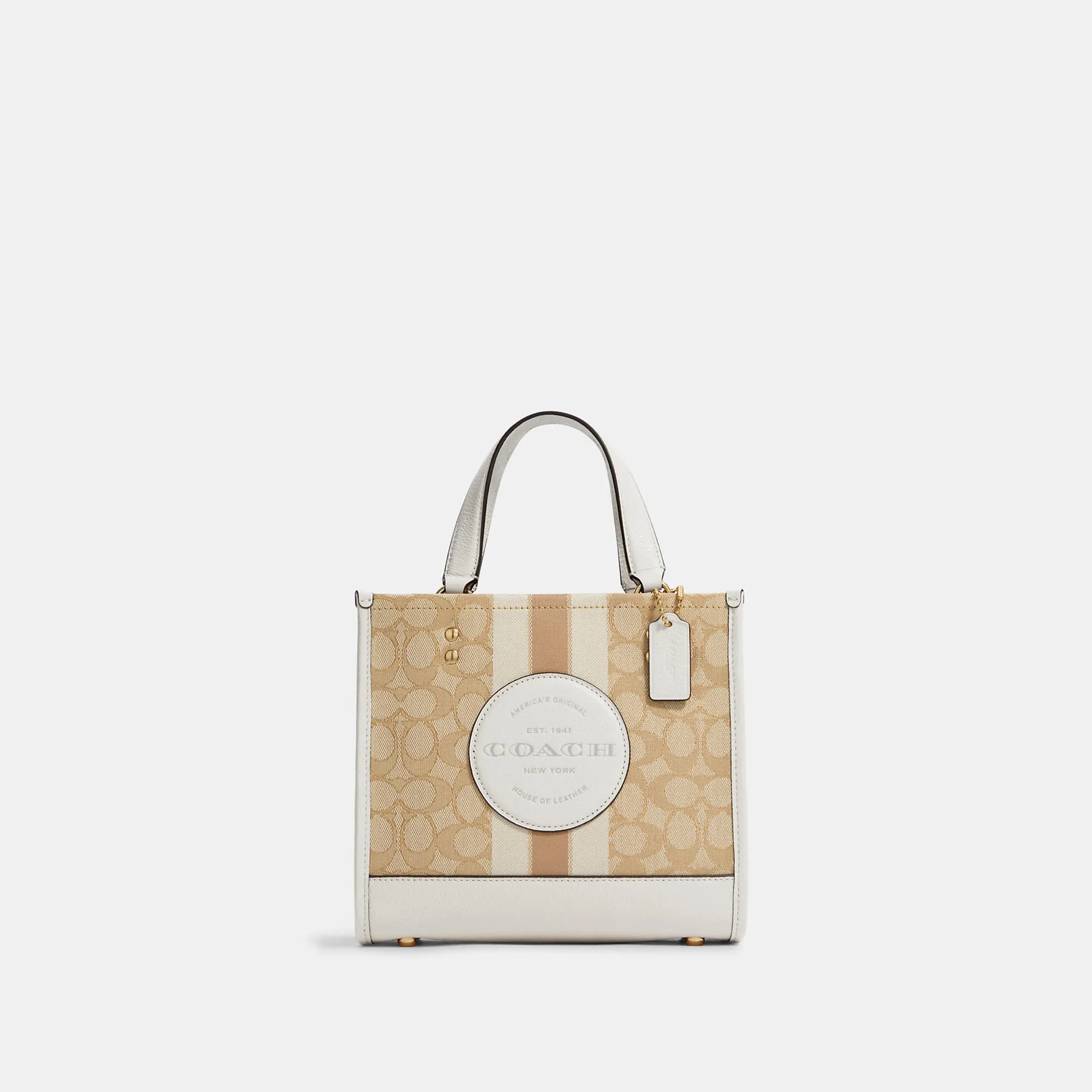 Reformation Coach Outlet Dempsey Tote 22 In Signature Jacquard With Stripe And Coach Patch