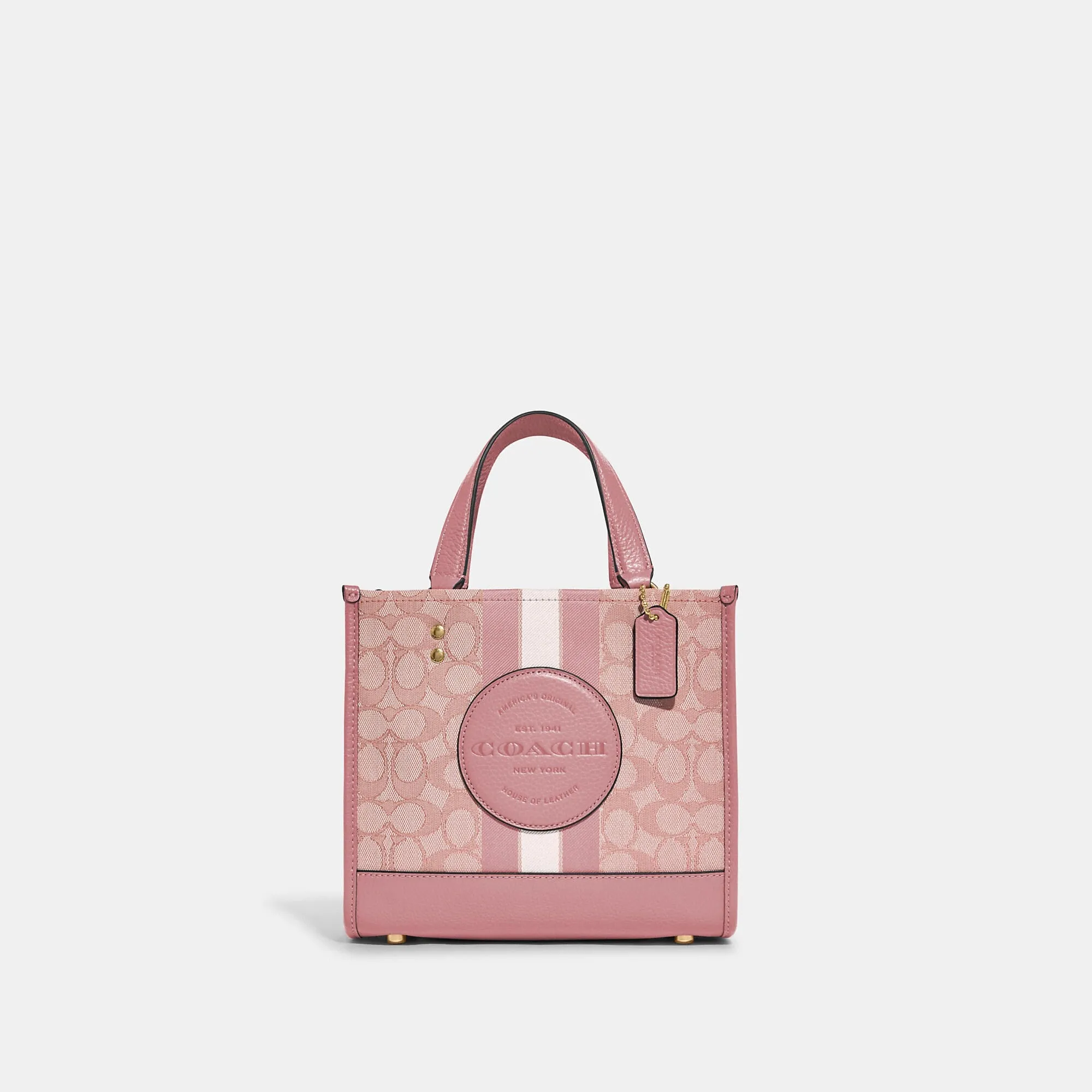 Reformation Coach Outlet Dempsey Tote 22 In Signature Jacquard With Stripe And Coach Patch