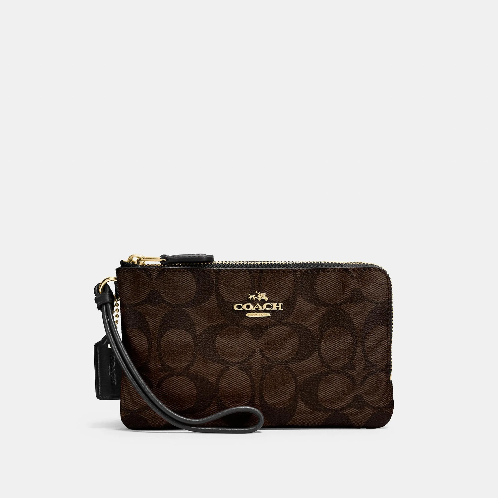 Reformation Coach Outlet Double Corner Zip Wristlet In Signature Canvas