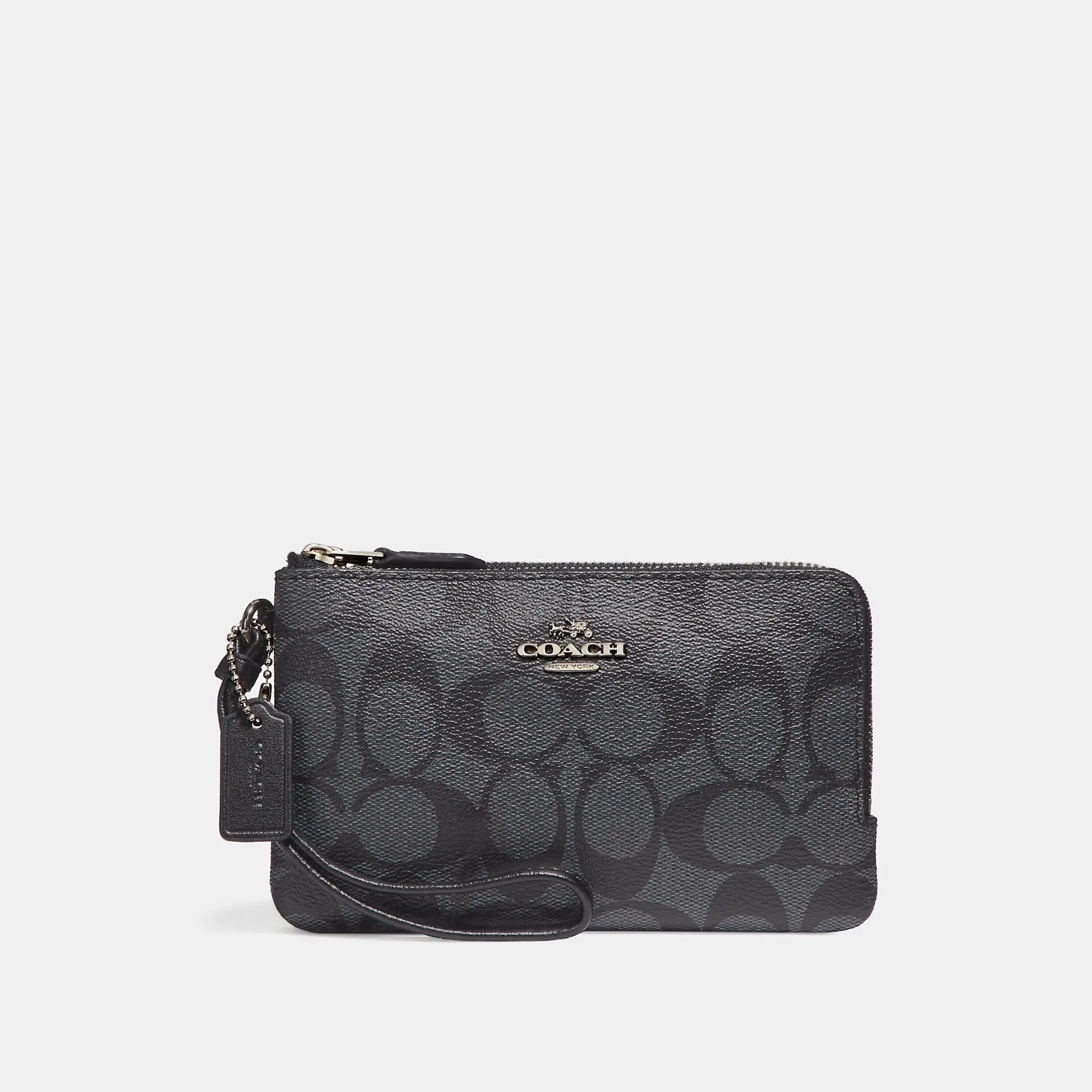 Reformation Coach Outlet Double Corner Zip Wristlet In Signature Canvas