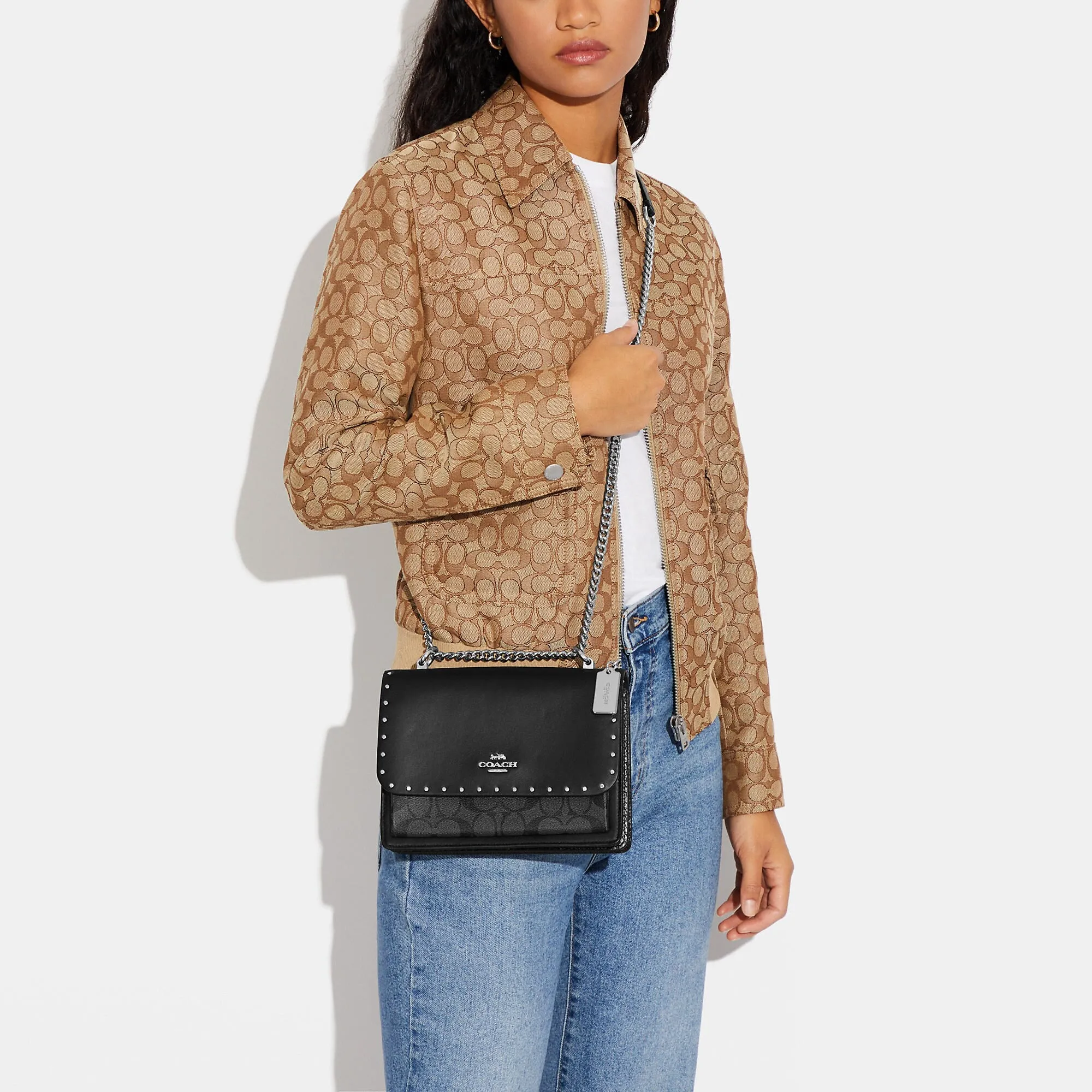 Reformation Coach Outlet Klare Crossbody In Signature Canvas With Rivets