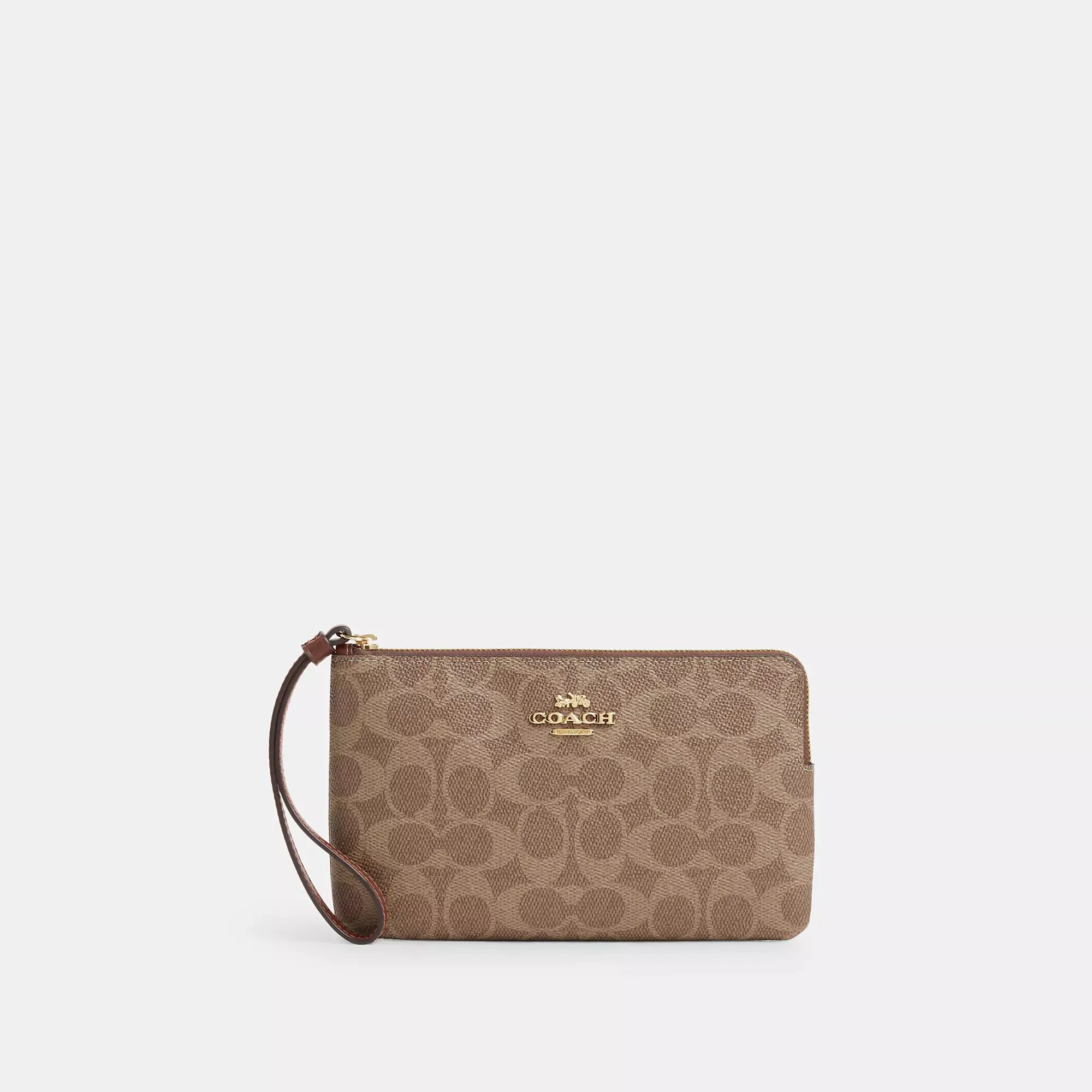 Reformation Coach Outlet Large Corner Zip Wristlet In Signature Canvas