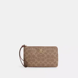 Reformation Coach Outlet Large Corner Zip Wristlet In Signature Canvas