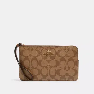 Reformation Coach Outlet Large Corner Zip Wristlet In Signature Canvas