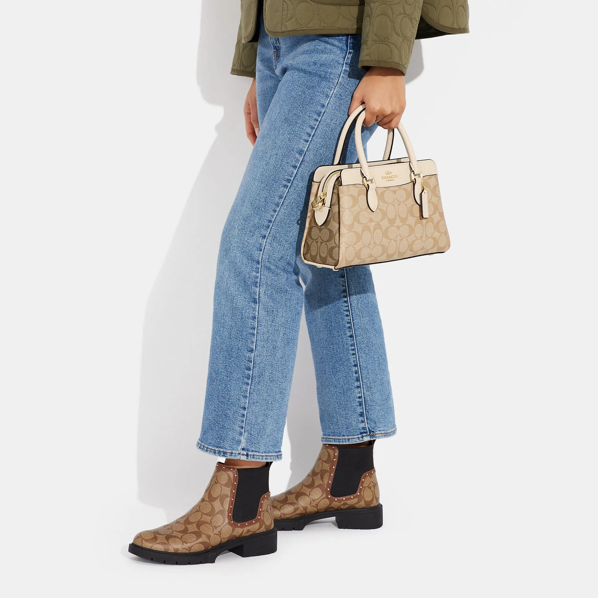Reformation Coach Outlet Mini Darcie Carryall In Blocked Signature Canvas