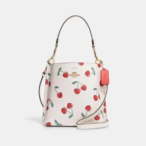 Reformation Coach Outlet Mollie Bucket 22 With Heart Cherry Print
