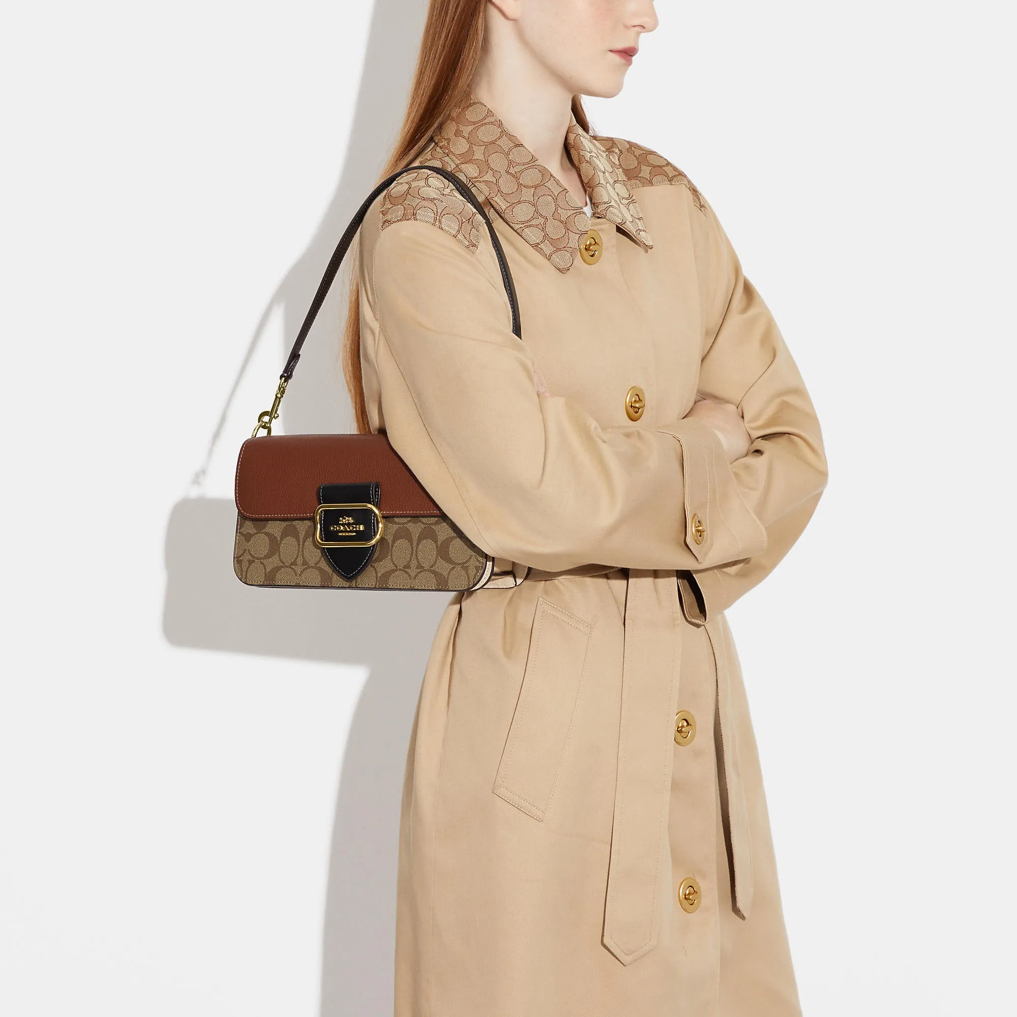 Reformation Coach Outlet Morgan Shoulder Bag In Colorblock Signature Canvas