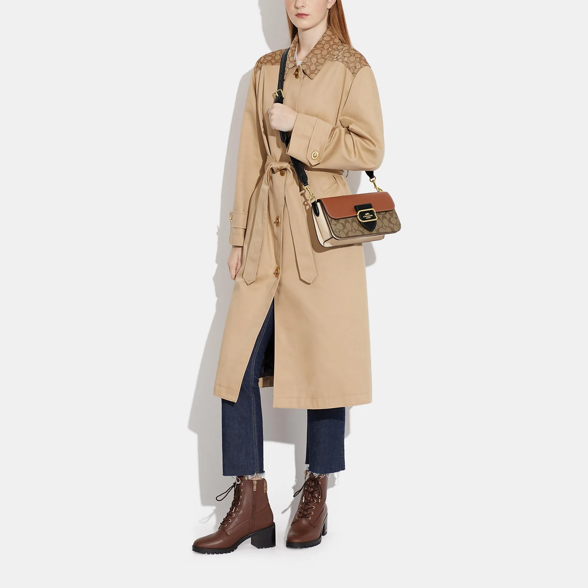 Reformation Coach Outlet Morgan Shoulder Bag In Colorblock Signature Canvas