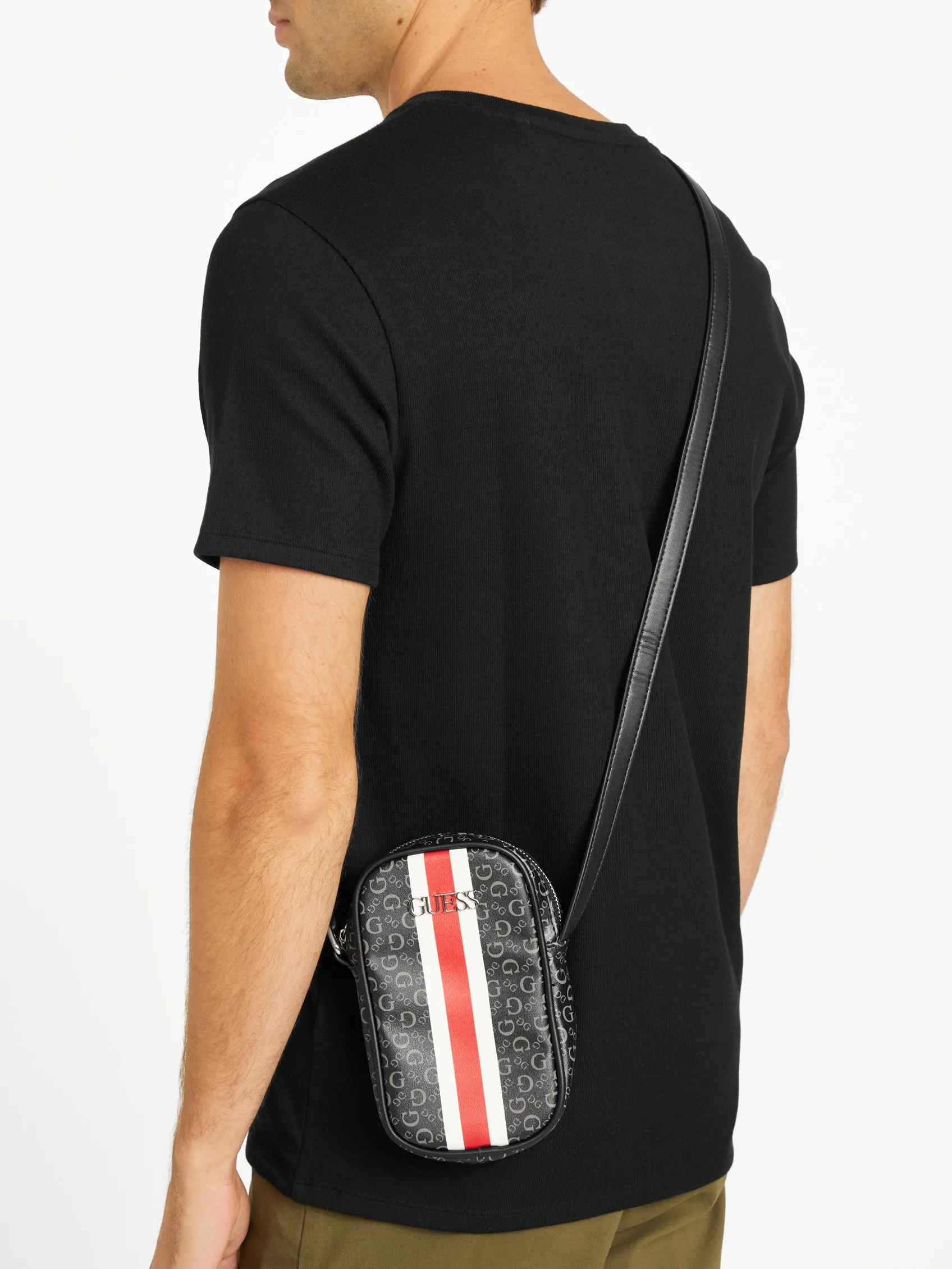 Reformation Striped Logo Print Crossbody