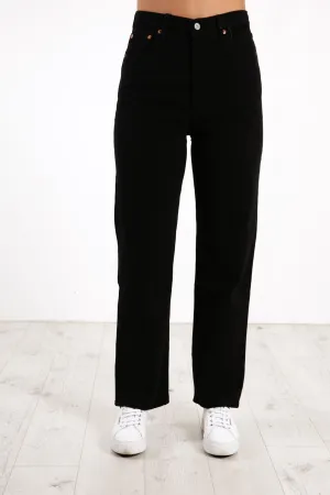 Ribcage Straight Ankle Jean Black Sprout