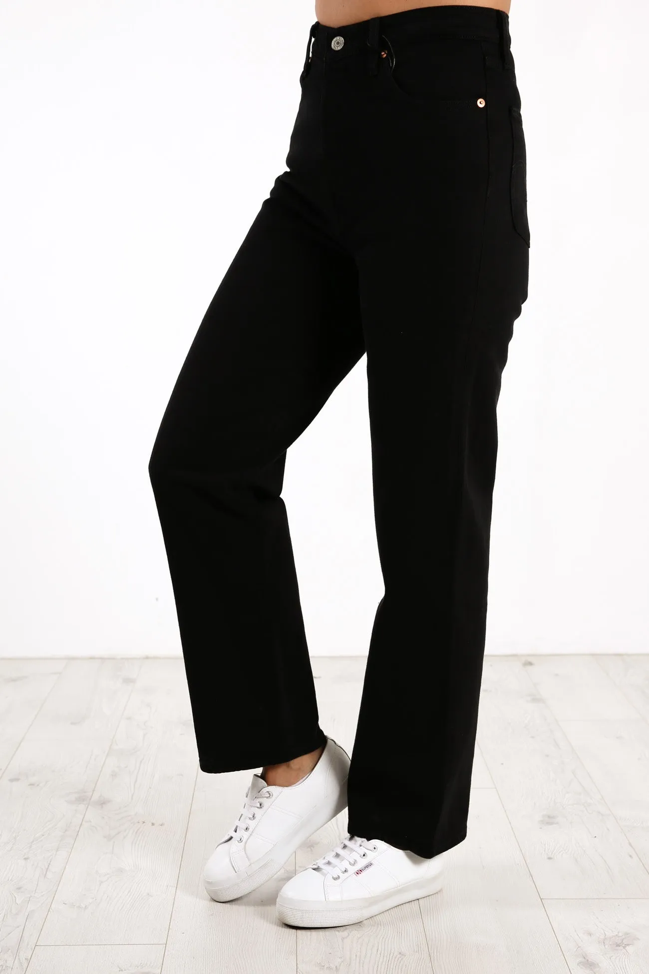 Ribcage Straight Ankle Jean Black Sprout