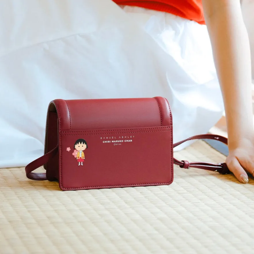 Samuel Ashley x Chibi Maruko Chan East-West Leather Crossbody Bag