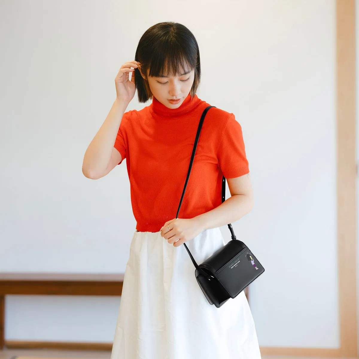 Samuel Ashley x Chibi Maruko Chan East-West Leather Crossbody Bag