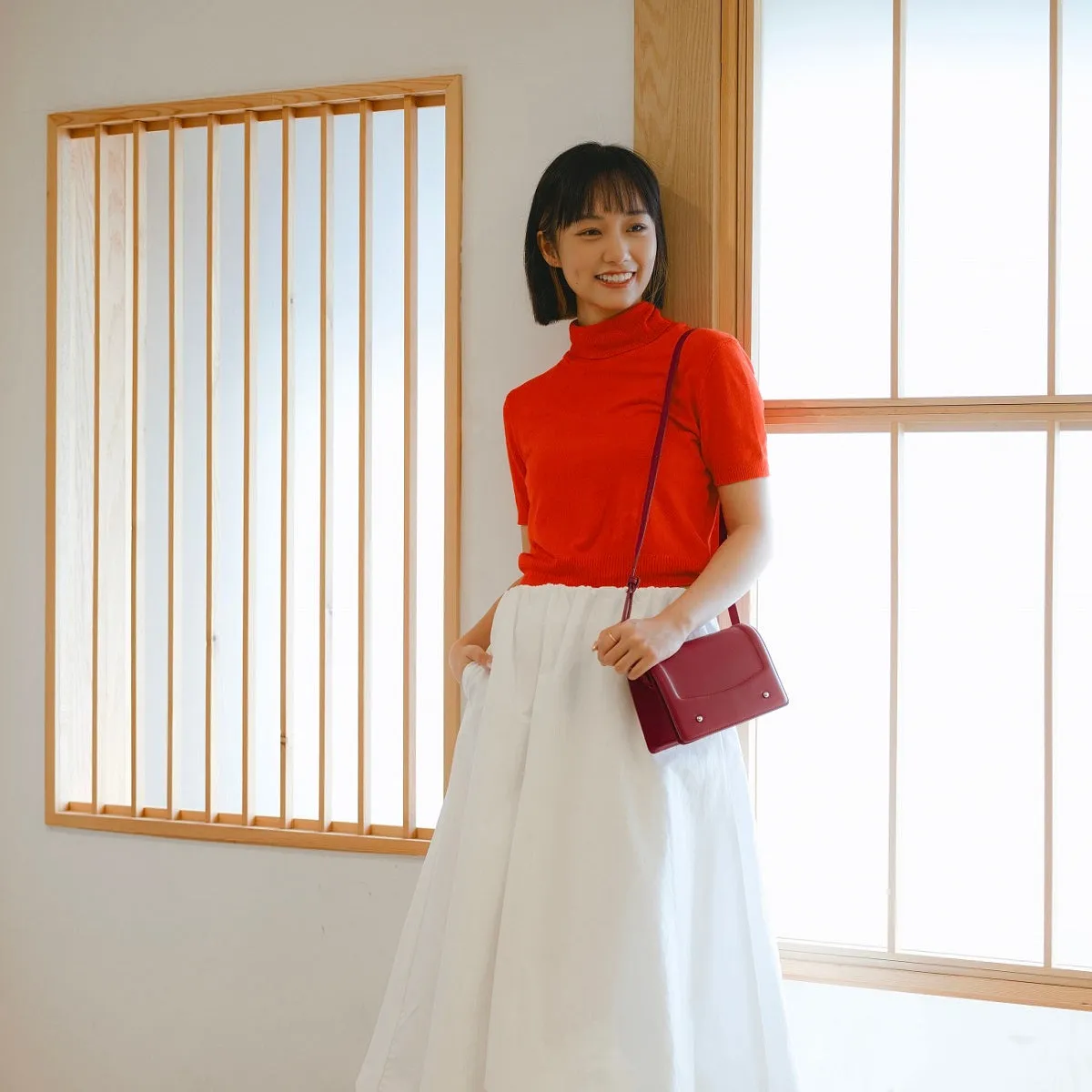 Samuel Ashley x Chibi Maruko Chan East-West Leather Crossbody Bag