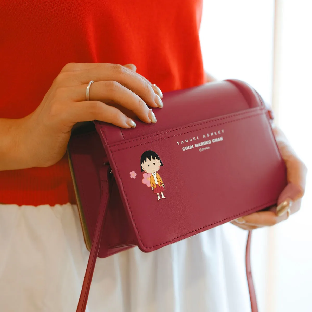 Samuel Ashley x Chibi Maruko Chan East-West Leather Crossbody Bag
