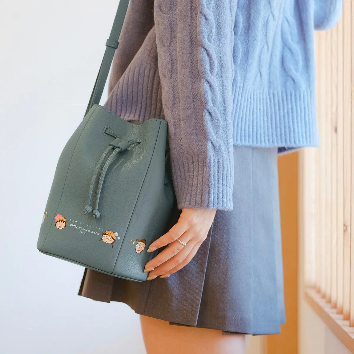 Samuel Ashley x Chibi Maruko Chan Leather Bucket Bag