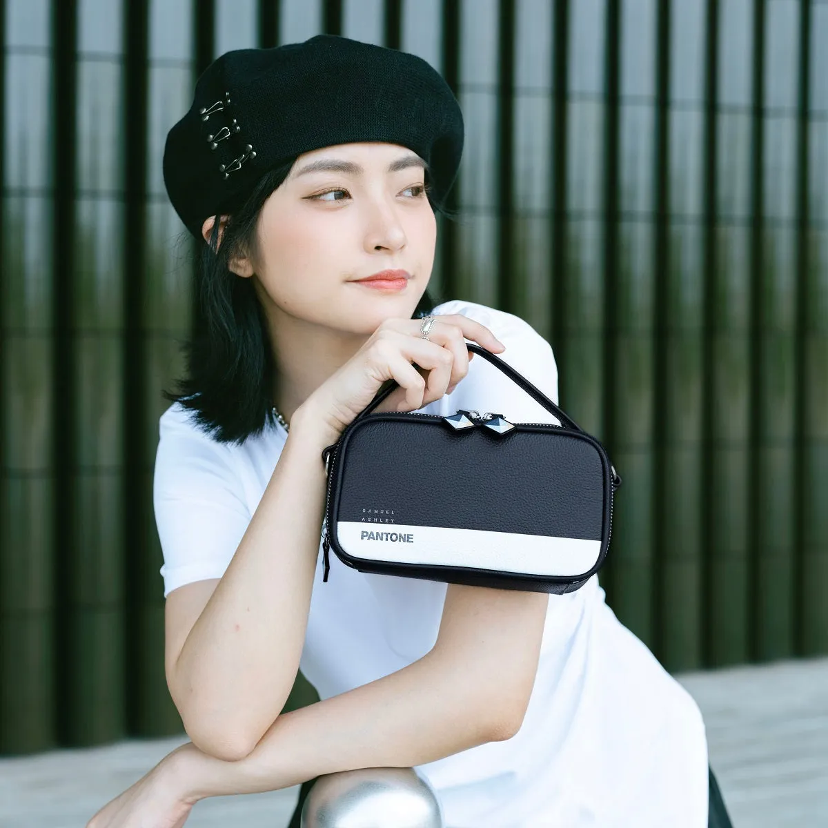 Samuel Ashley x Pantone Leather Satchel Bag