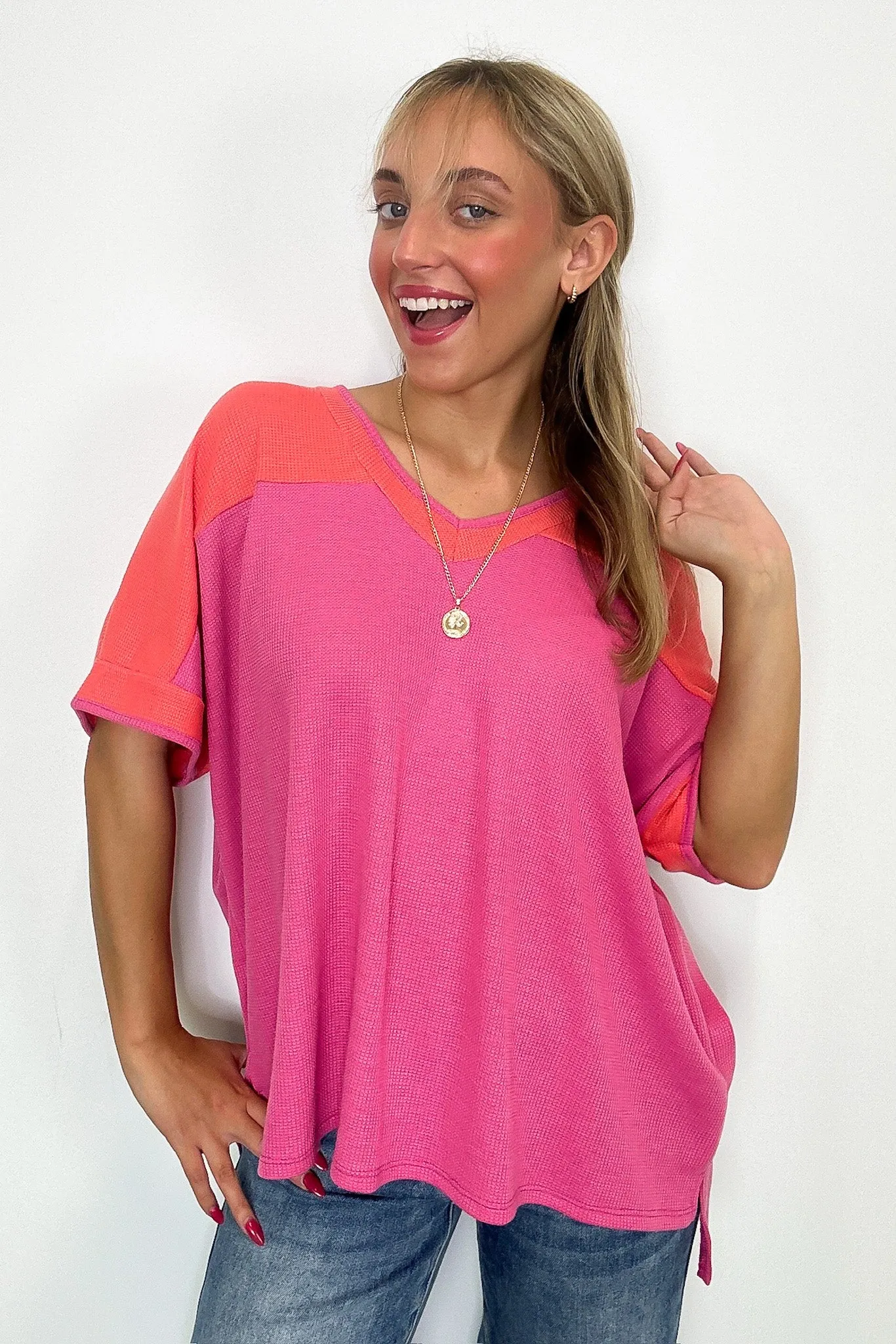 Savena Color Block Relaxed Top