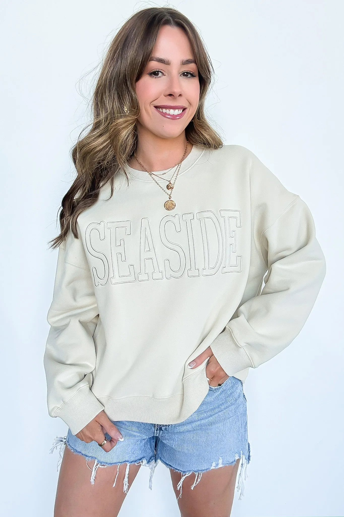 SEASIDE Embroidered Graphic Pullover