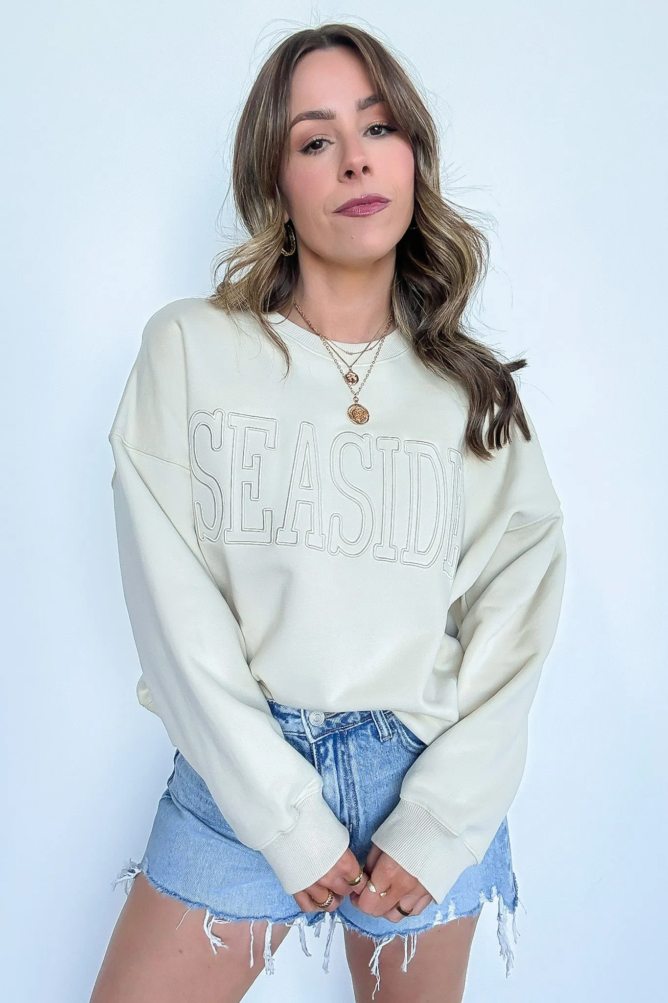 SEASIDE Embroidered Graphic Pullover