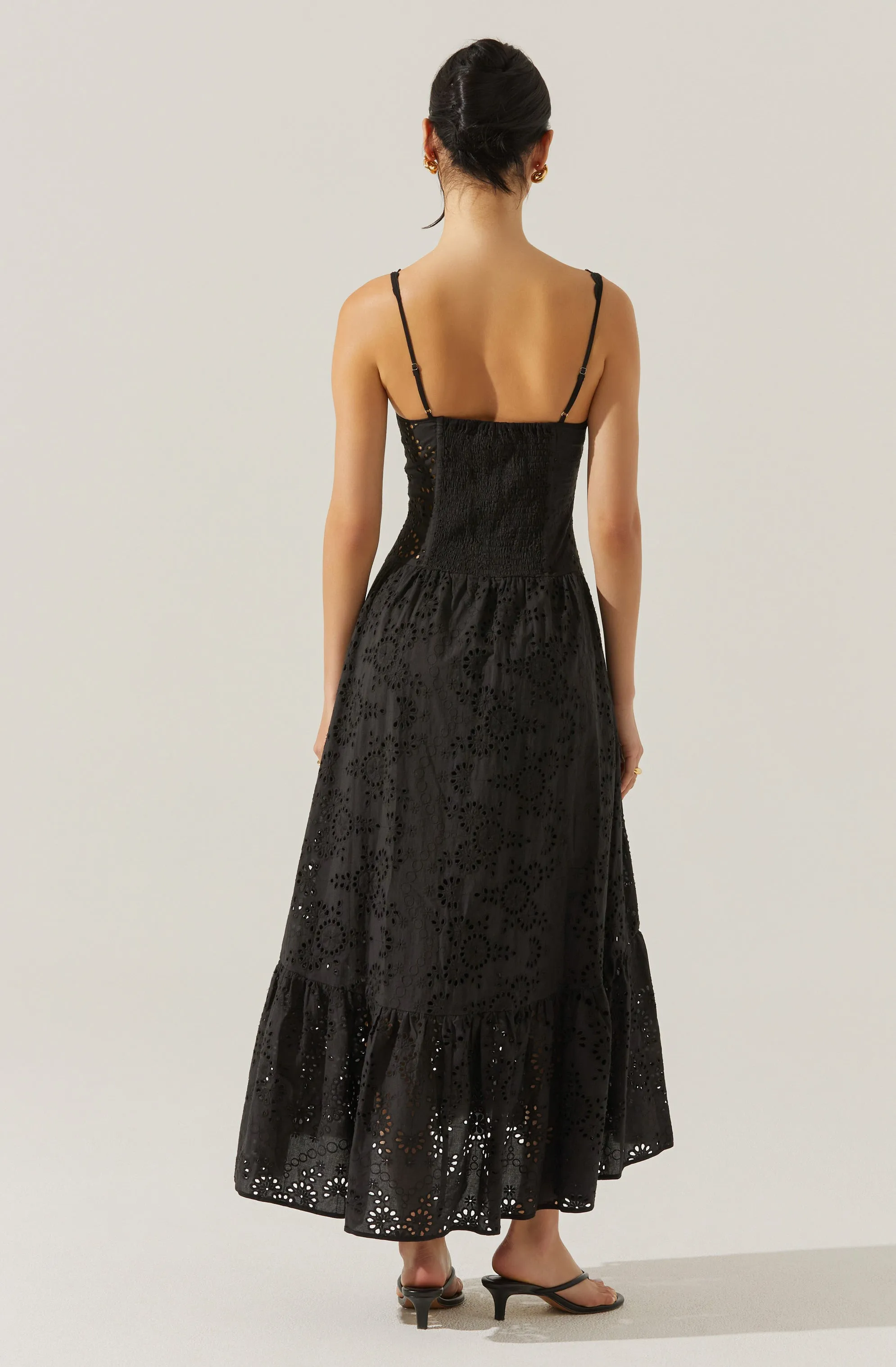 Selling Fast Yamila Eyelet Corset Midi Dress  Almost Gone!
