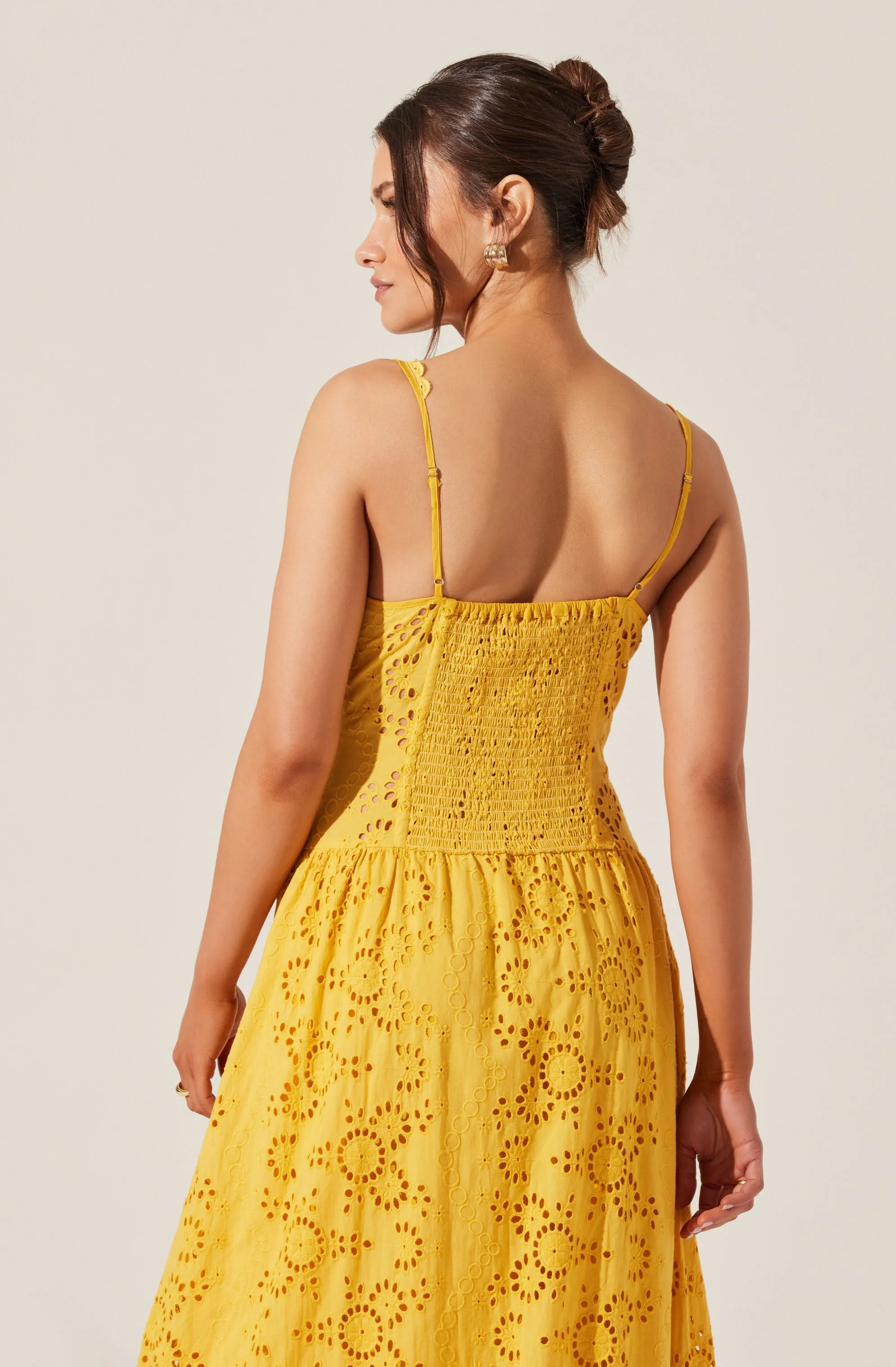 Selling Fast Yamila Eyelet Corset Midi Dress  Almost Gone!