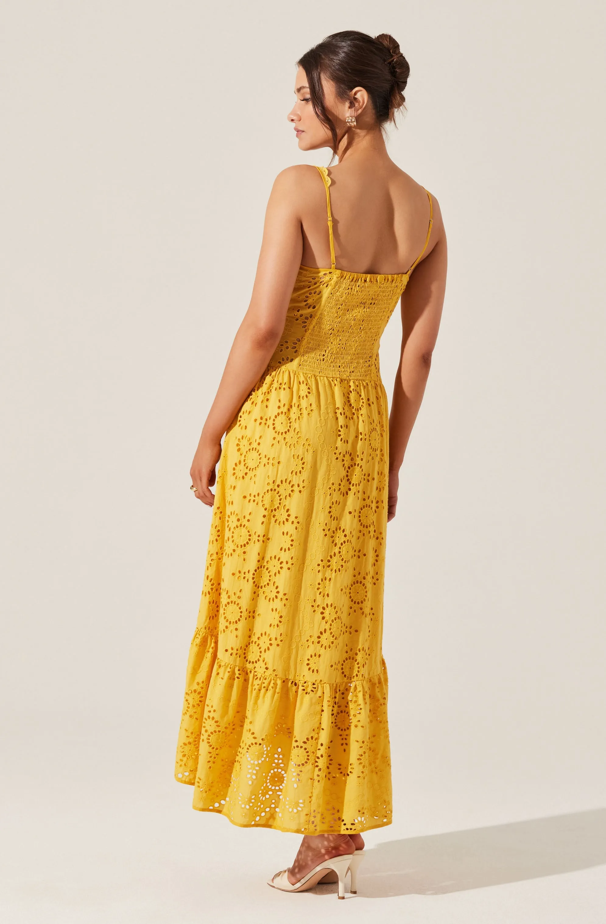 Selling Fast Yamila Eyelet Corset Midi Dress  Almost Gone!