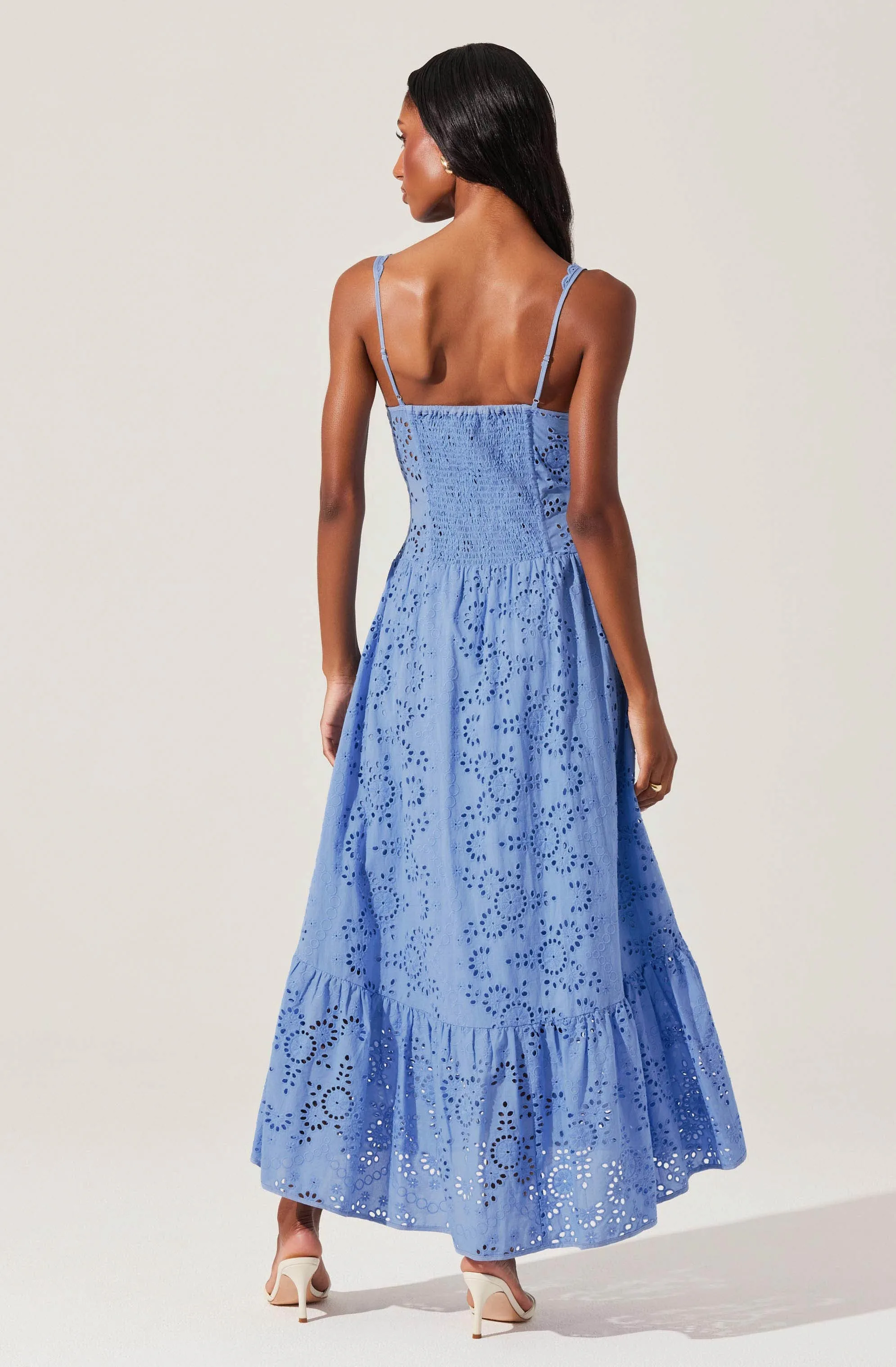 Selling Fast Yamila Eyelet Corset Midi Dress  Almost Gone!