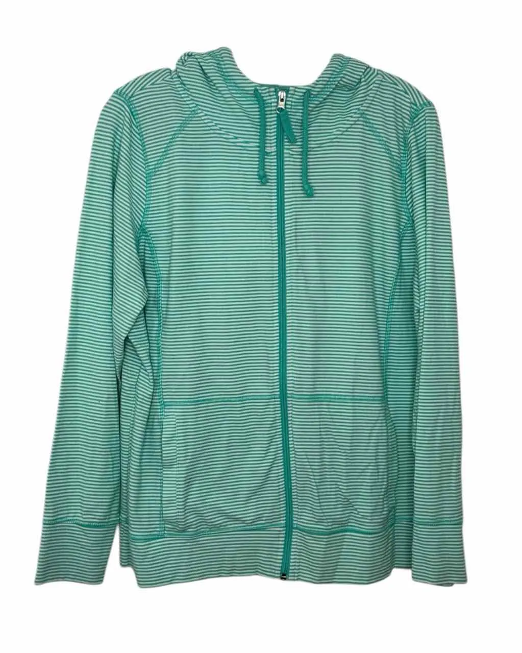 Size LP Green Stripe Pre-Owned Sweatshirt- Ladies