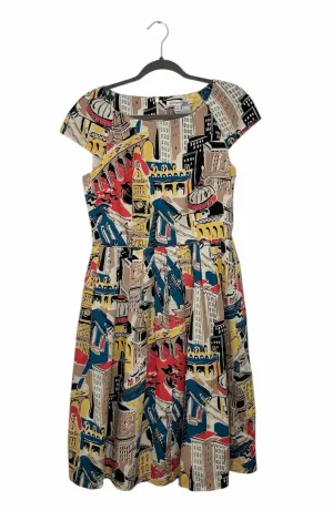 Size Medium Beige Print Pre-Owned Dress- Ladies
