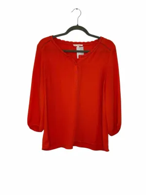 Skies Are Blue Size Medium Orange Pre-Owned Blouse- Ladies