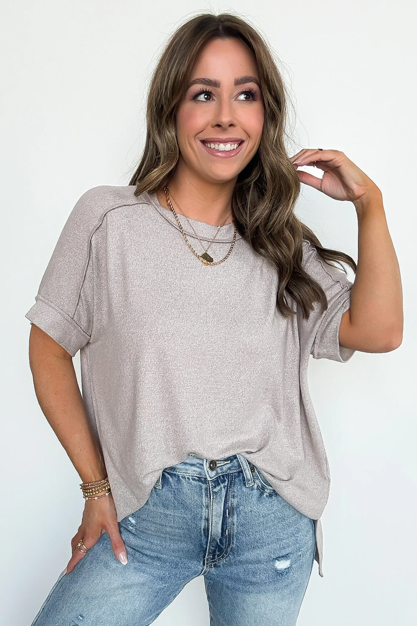 Sunday Muse Melange High Low Tee - BACK IN STOCK