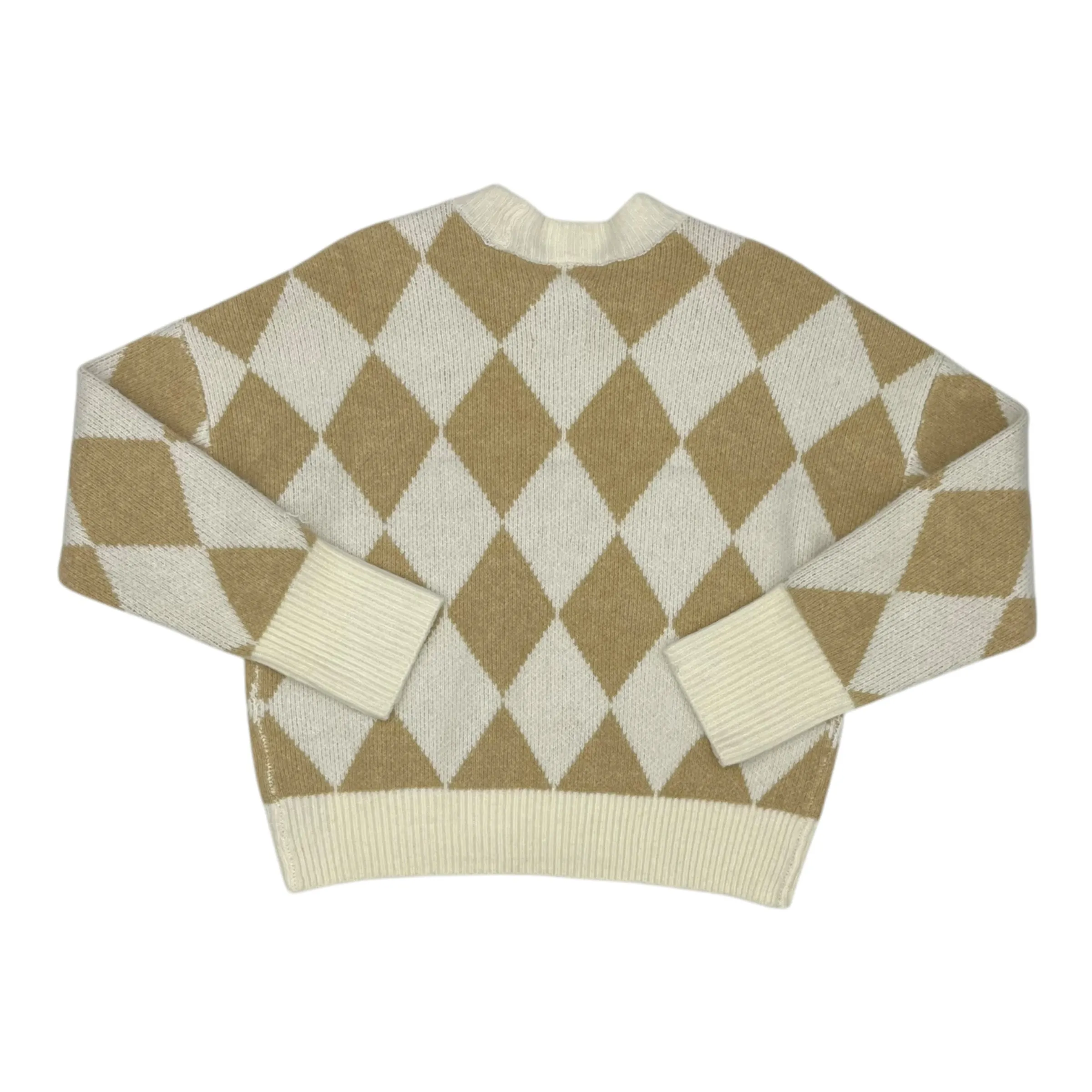 Sweater By Abercrombie And Fitch In Tan & White, Size:S