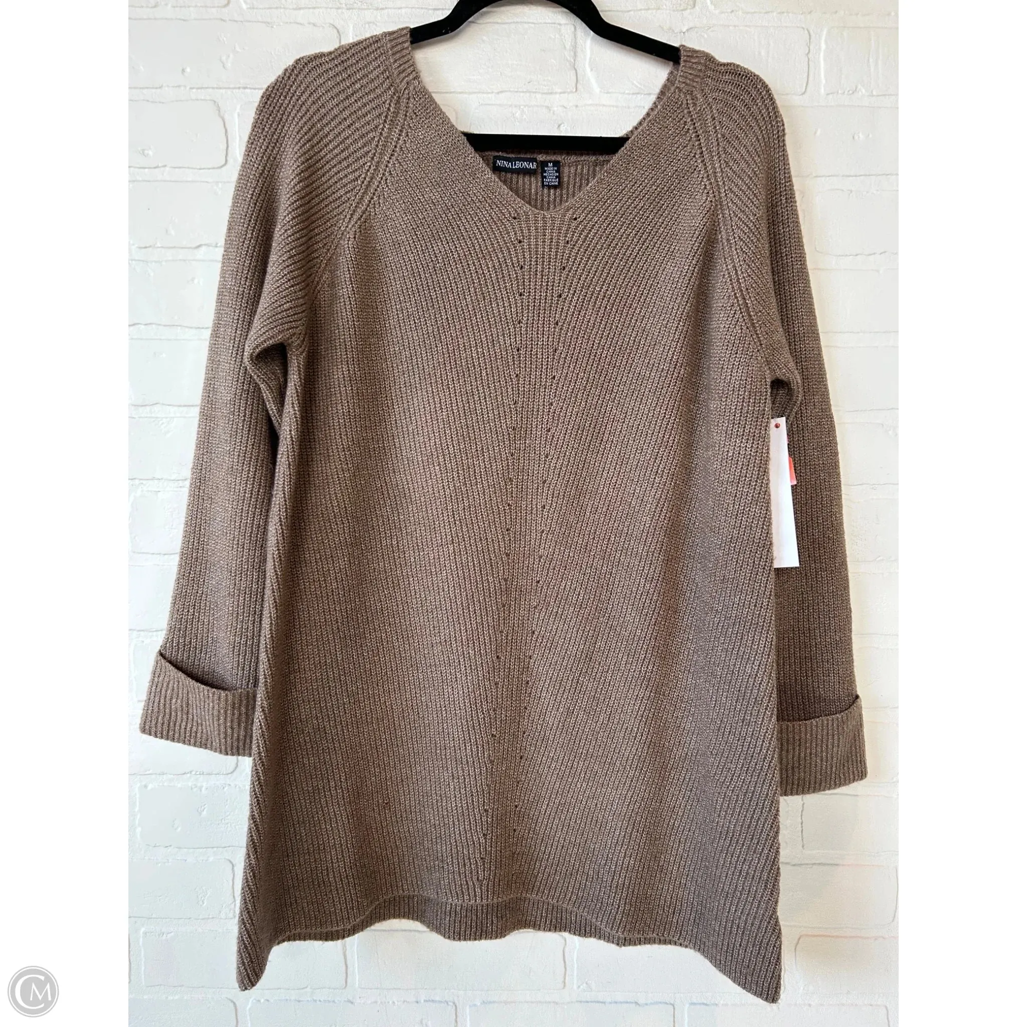Sweater By Nina Leonard In Brown, Size: M