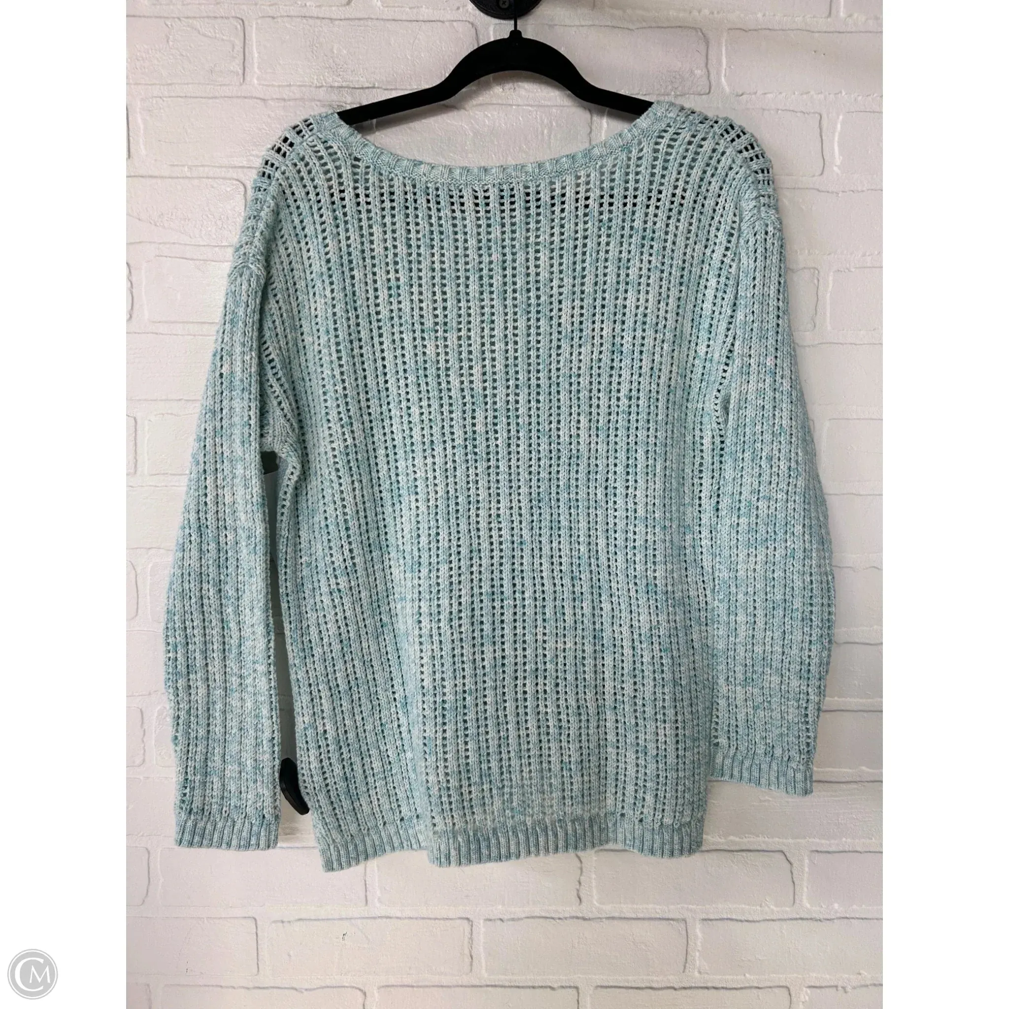 Sweater By Talbots In Blue & White, Size: Mp