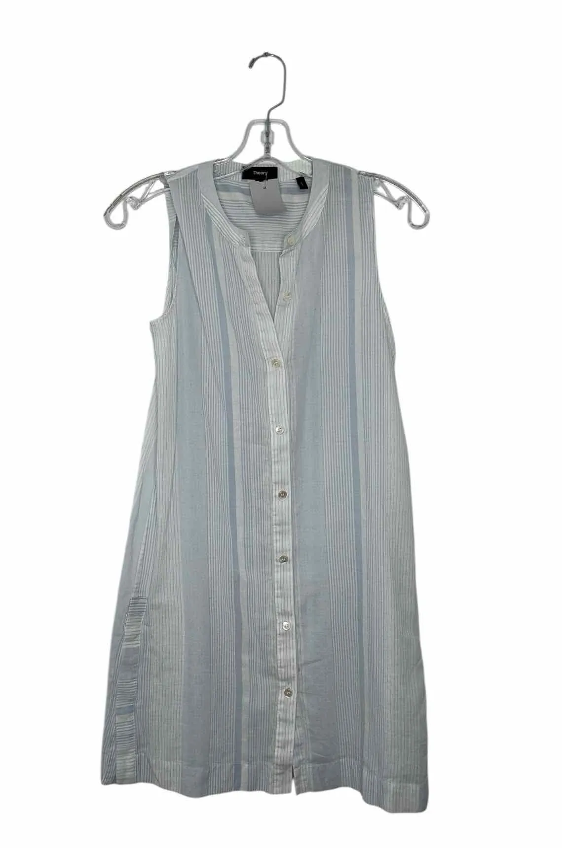 Theory Size Small Blue Stripe Pre-Owned Tank Top- Ladies