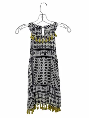 THML Size Large White Print Pre-Owned Tank Top- Ladies